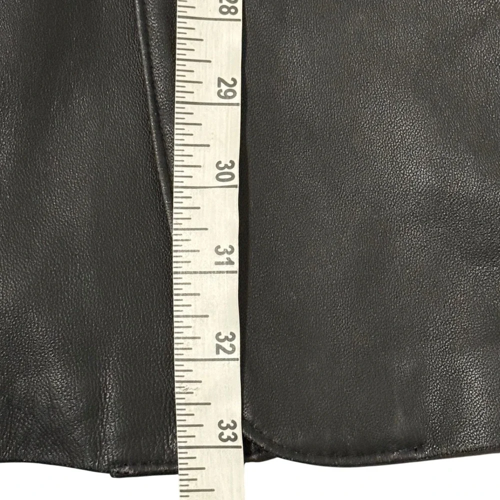 J Ferrar Mens Black‎ Genuine Leather Blazer Jacket 3 Button Lined